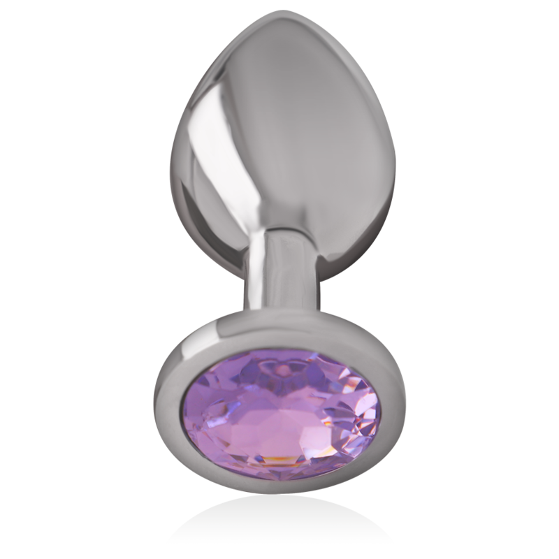 INTENSE - ALUMINUM METAL ANAL PLUG WITH VIOLET CRYSTAL SIZE L