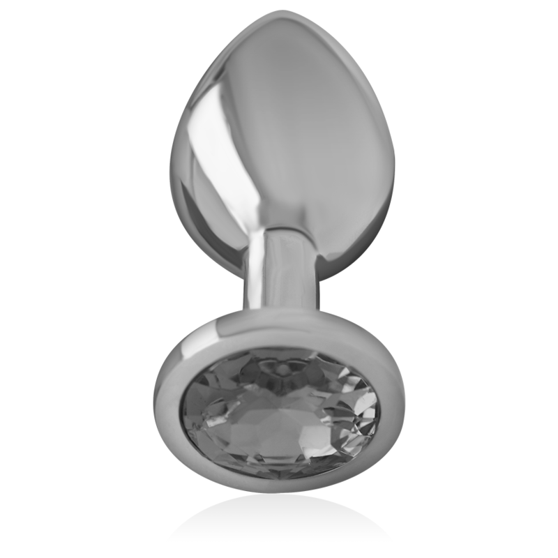 INTENSE - ALUMINIUM-METALL-ANAL-PLUG MIT SCHWARZEM GLAS GRÖSSE M