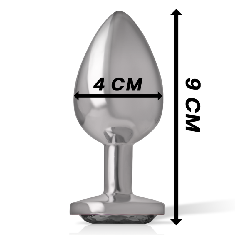 INTENSE - ALUMINIUM-METALL-ANALPLUG MIT SCHWARZEM GLAS GRÖSSE L