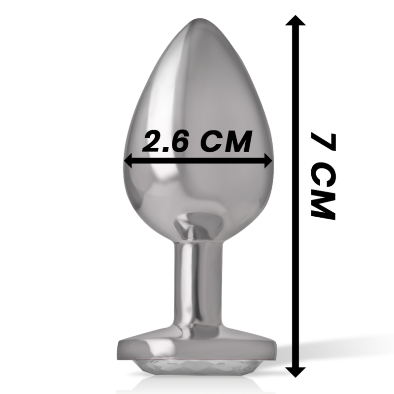 INTENSE - ALUMINIUM-METALL-ANALPLUG MIT SILBERKRISTALL GRÖSSE S