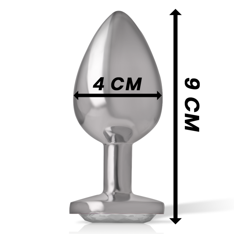 INTENSE - ALUMINIUM-METALL-ANAL-PLUG MIT SILBERKRISTALL GRÖSSE L