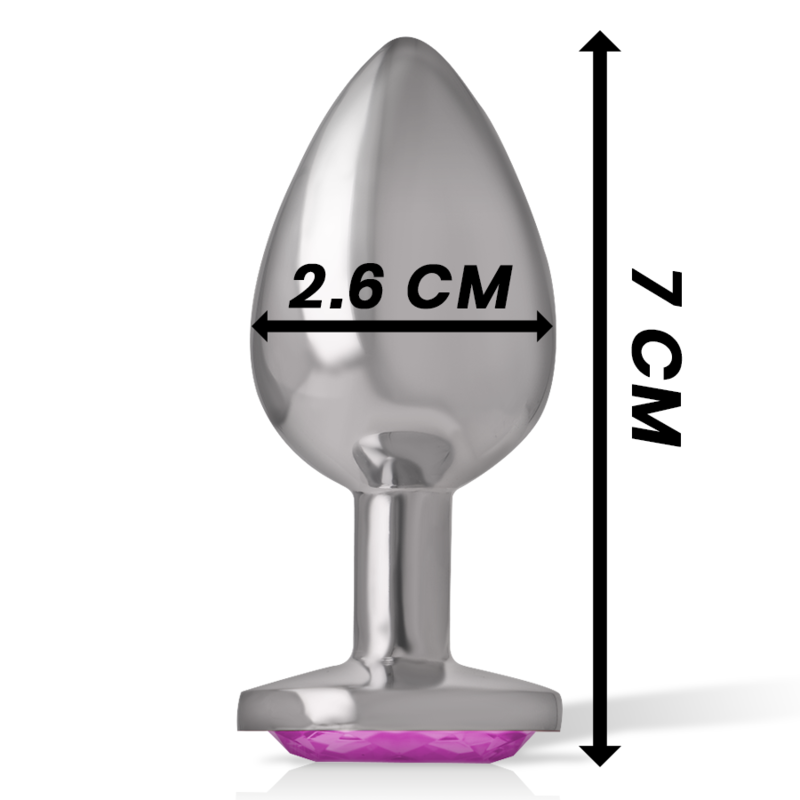 INTENSE - ALUMINUM METAL ANAL PLUG WITH PINK CRYSTAL SIZE S