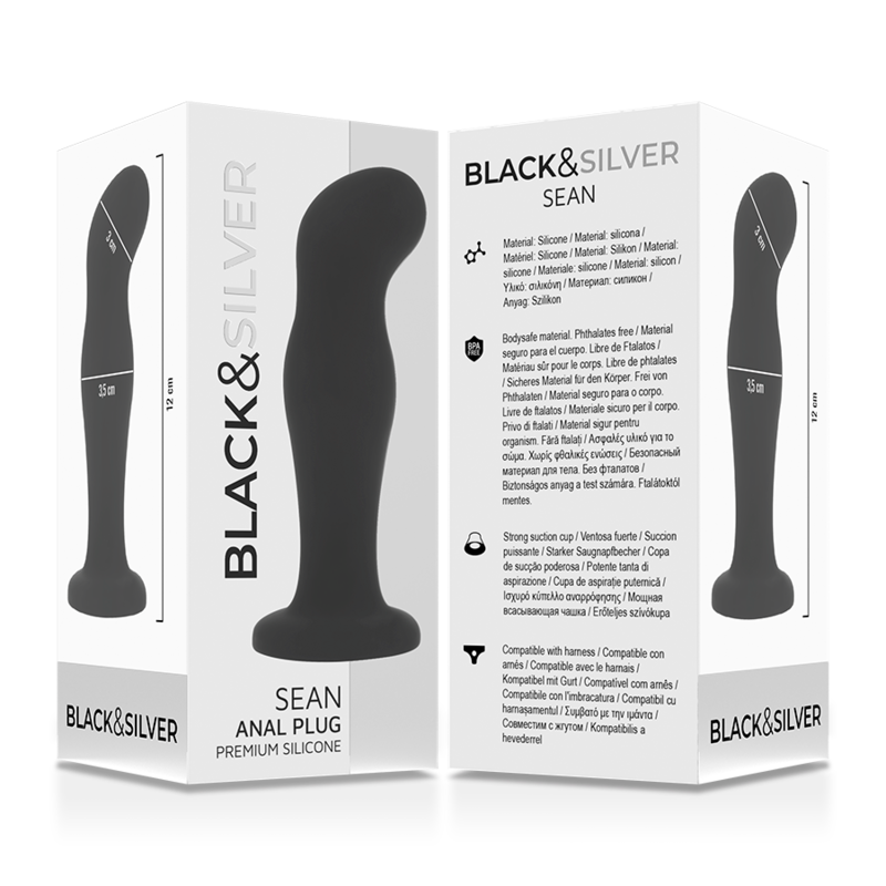 BLACK&SILVER - SEAN PLUG ANAL PREMIUM SILICONE BLACK