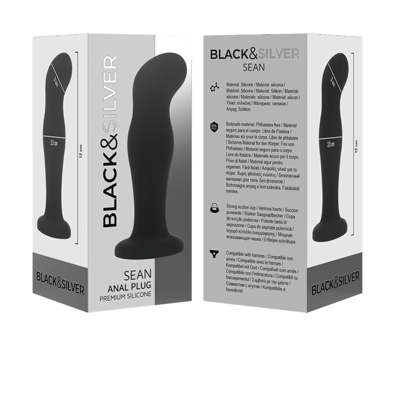 BLACK&SILVER - SEAN PLUG ANAL PREMIUM SILICONE BLACK