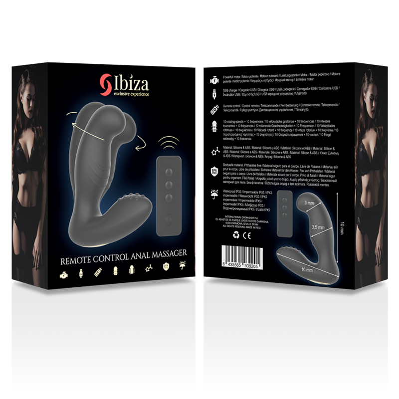 IBIZA - ANAL MASSAGER REMOTE CONTROL 10 x 3.5 CM