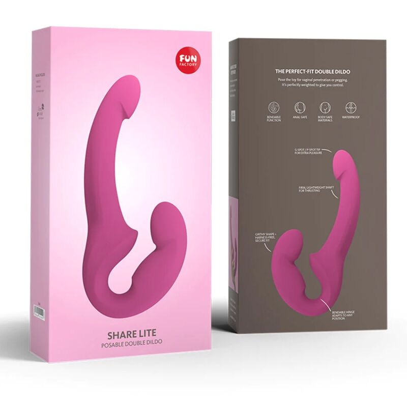 FUN FACTORY - SHARE LITE DOUBLE DILDO BLACKBERRY