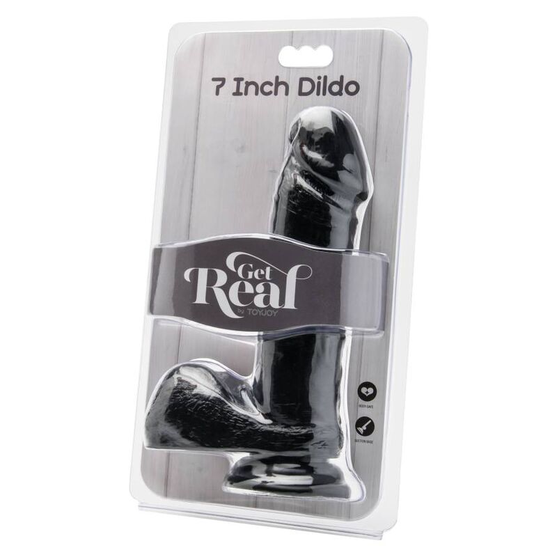 GET REAL - DILDO 18 CM MIT KUGELN SCHWARZ