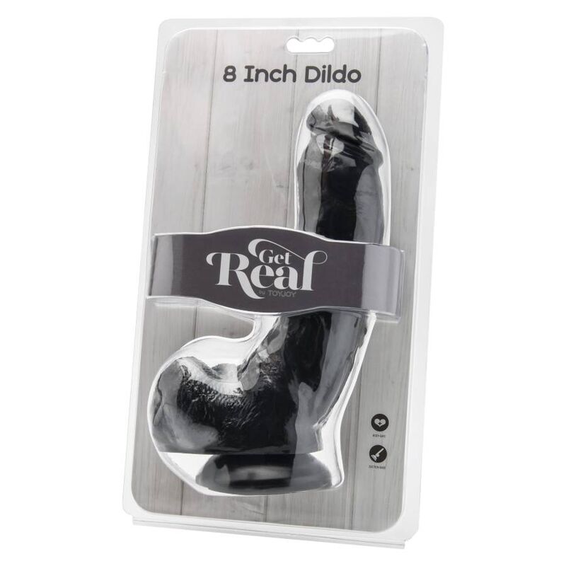 GET REAL - DILDO 20,5 CM CON PALLE NERO