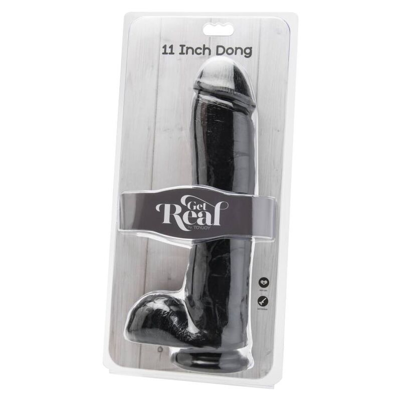 GET REAL - DILDO 28 CM MIT KUGELN SCHWARZ