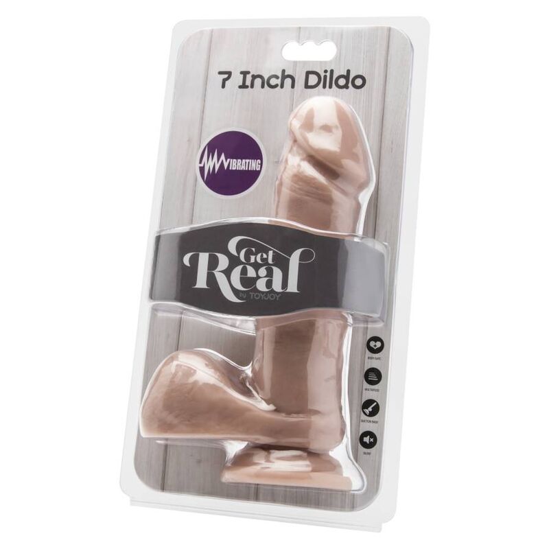 GET REAL - DILDO 18 CM CON PALLE VIBRATORE PELLE