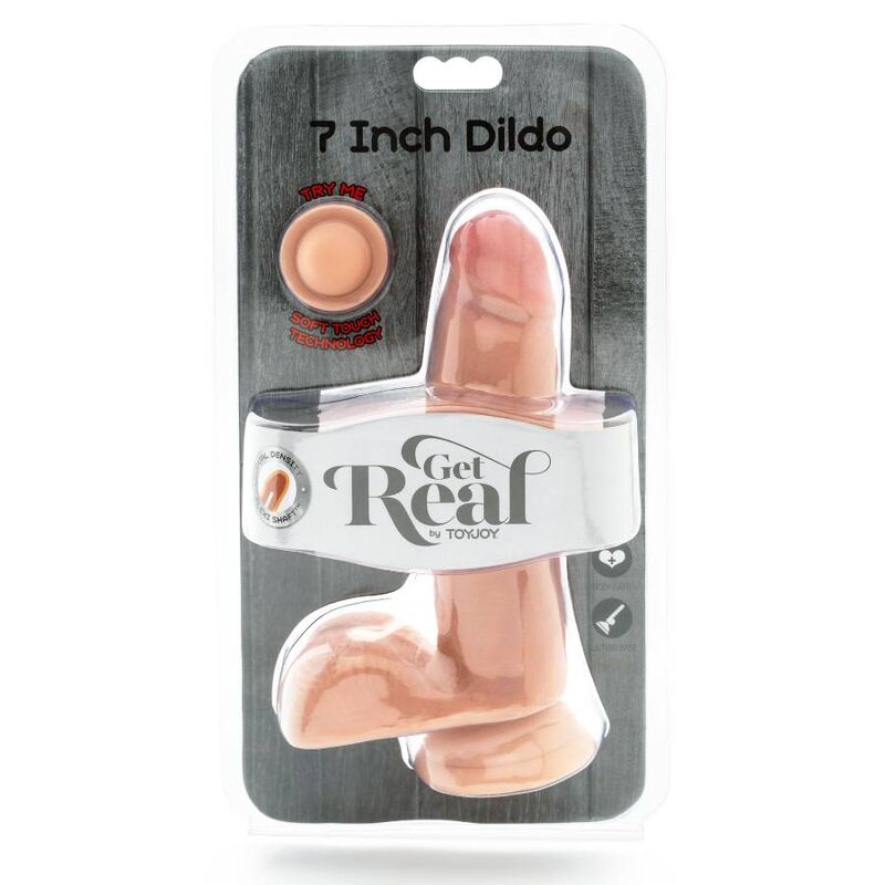 GET REAL - DUAL DENSITY DILDO 12 CM BALLS SKIN