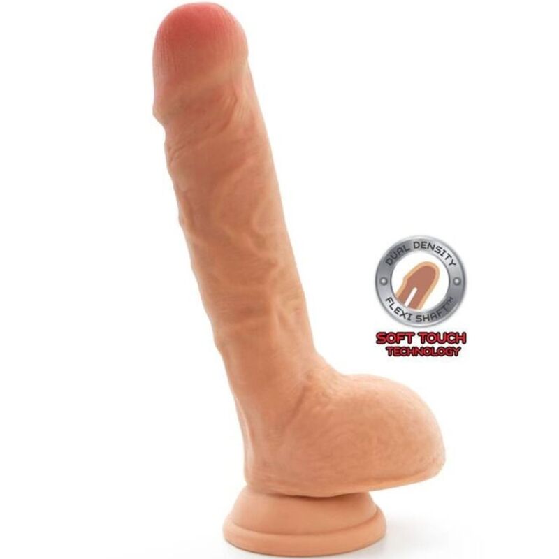 DIVENTA REALISTICO - DILDO A DOPPIA DENSITÀ 18 CM PALLE PELLE