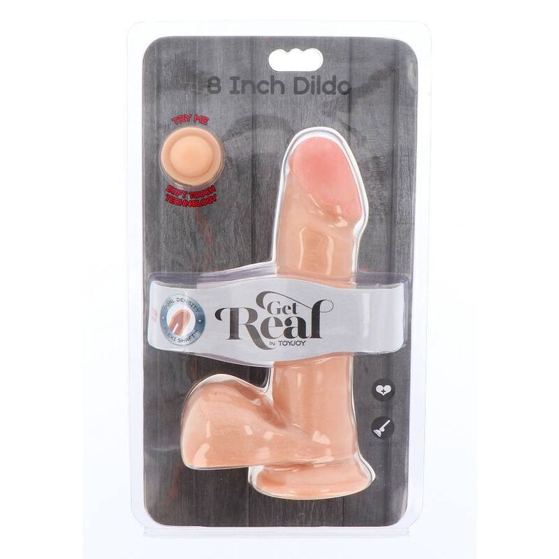 GET REAL - DUAL DENSITY DILDO 18 CM HAUT MIT HODEN