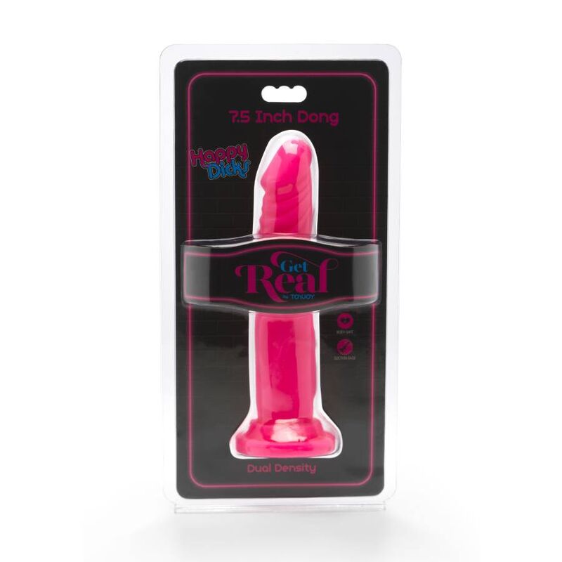 GET REAL - HAPPY DICKS DONG 19 CM PINK