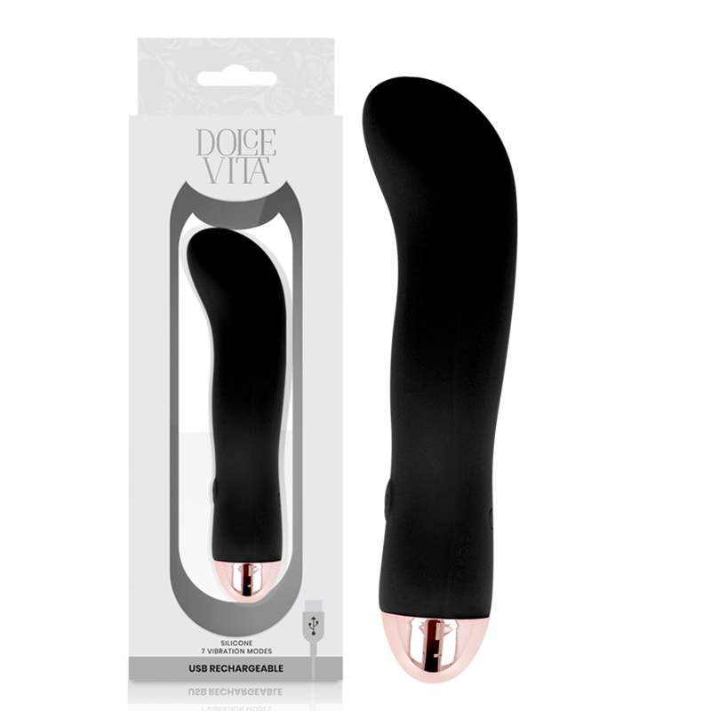 DOLCE VITA - WIEDERAUFLADBARER VIBRATOR ZWEI SCHWARZE 7 GESCHWINDIGKEITEN