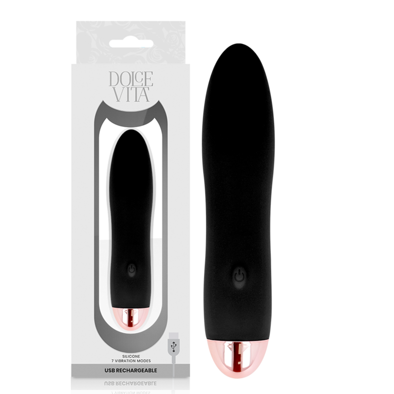 DOLCE VITA - WIEDERAUFLADBARER VIBRATOR VIER SCHWARZ 7 GESCHWINDIGKEITEN