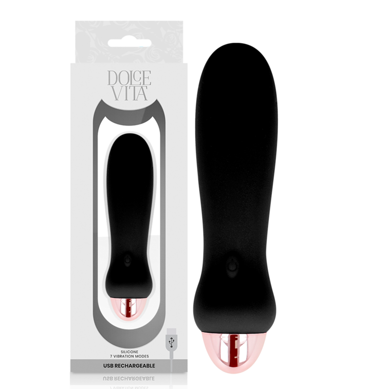 DOLCE VITA - WIEDERAUFLADBARER VIBRATOR FÜNF SCHWARZ 7 GESCHWINDIGKEITEN