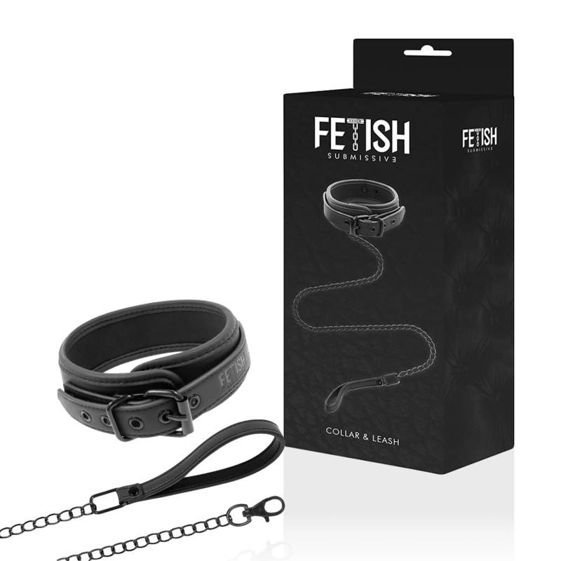FETISH SOTTOMESSO - COLLANA CON CATENA RIVESTITA IN NOPRENE