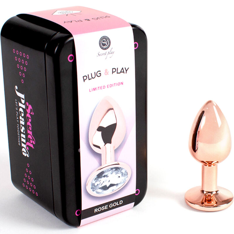 SECRETPLAY - PLUG ANALE IN METALLO ORO ROSA TAGLIA PICCOLO 7 CM