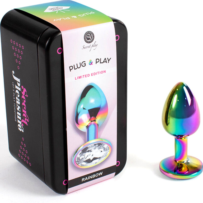 SECRETPLAY - METALL-BUTT-PLUG REGENBOGEN, KLEINE GRÖSSE 7 CM