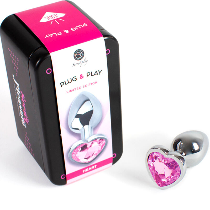 SECRETPLAY - PLUG ANALE IN METALLO CUORE FUCSIA TAGLIA PICCOLO 7 CM