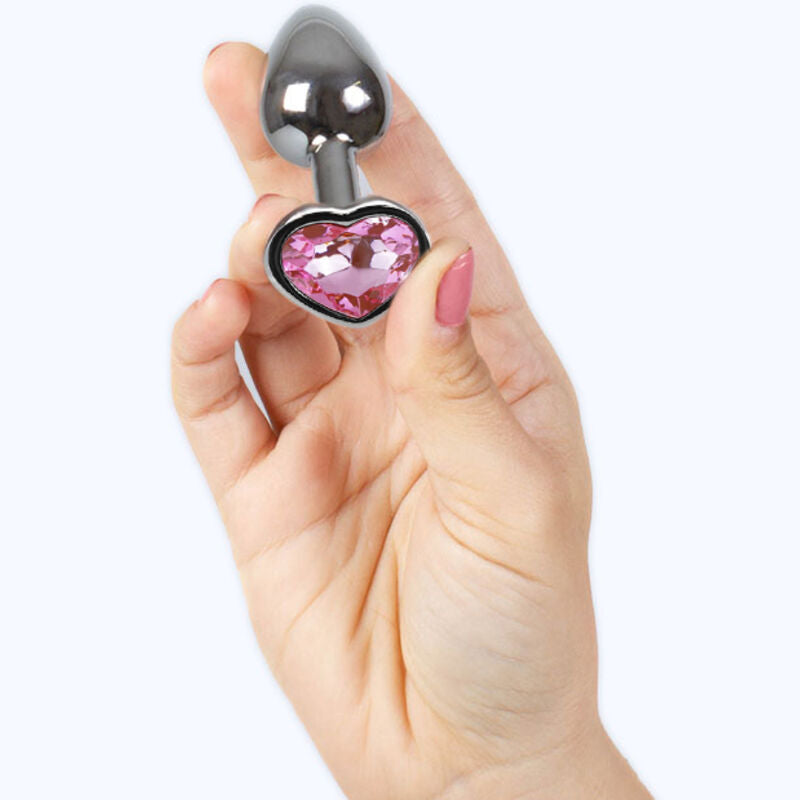 SECRETPLAY - METALL-BUTT-PLUG, FUCHSIA-HERZ, KLEINE GRÖSSE 7 CM