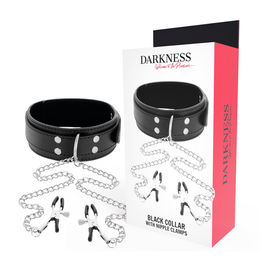 DUNKELN - HALSBAND MIT NIPPELKLEMMEN SCHWARZ