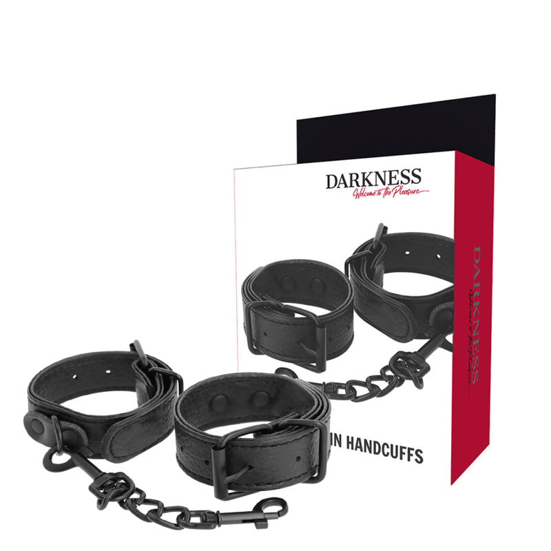 DARKNESS - WIDE THIN TEXTURED HANDCUFFS