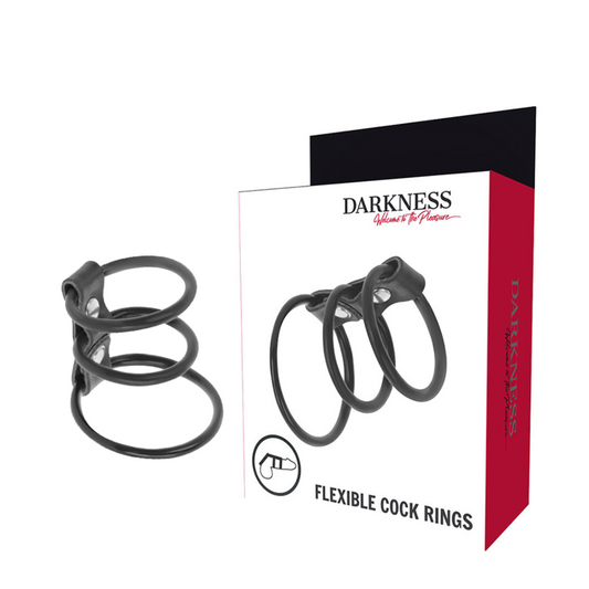 DARKNESS - SET DI 3 ANELLI FLESSIBILI PER PENE