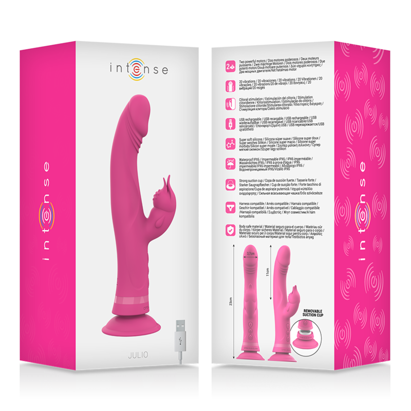 INTENSE - JULIO RABBIT VIBRATORE SILICONE ROSA