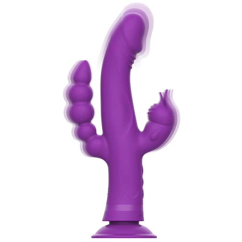 INTENSE - CASANOVA VIBRATORE SILICONE CONIGLIO TRIPLO MOTORE VIOLA