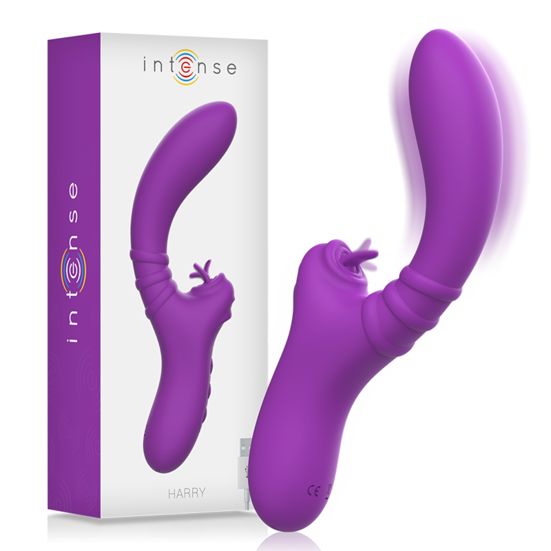 INTENSE - HARRY VIBRATORE FLESSIBILE CON LINGUA VIOLA