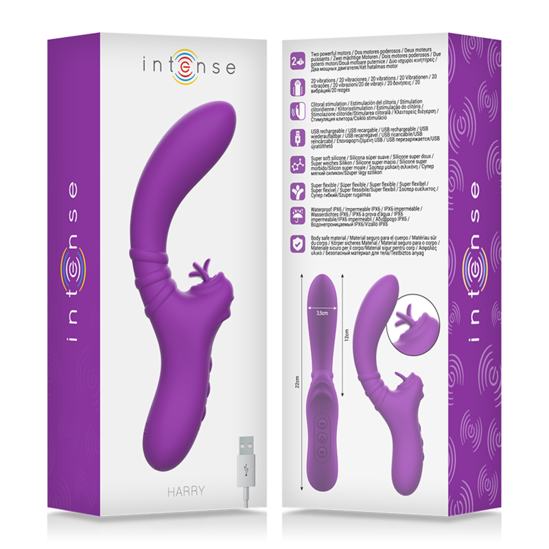 INTENSE - FLEXIBLER VIBRATOR HARRY MIT LILA ZUNGE