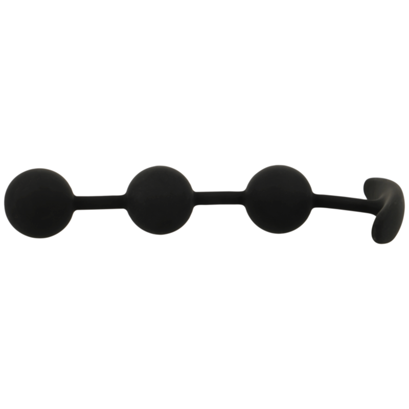 BLACK&amp;SILVER - HARRY ANAL ROSARY 3 SFERE SILICONE 14 CM