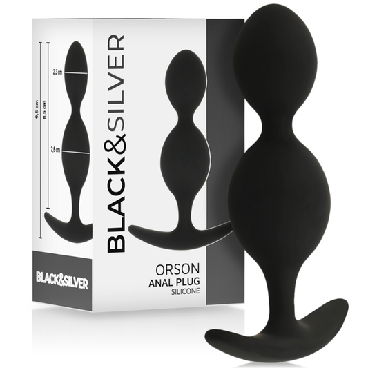 BLACK&SILVER - ORSON PLUG SILICONE 2 ANAL WAVES 9 CM