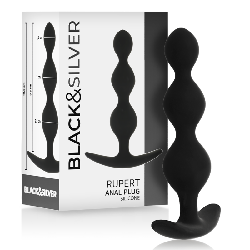 BLACK&amp;SILVER - RUPERT ANAL KUGELKETTE 10 CM