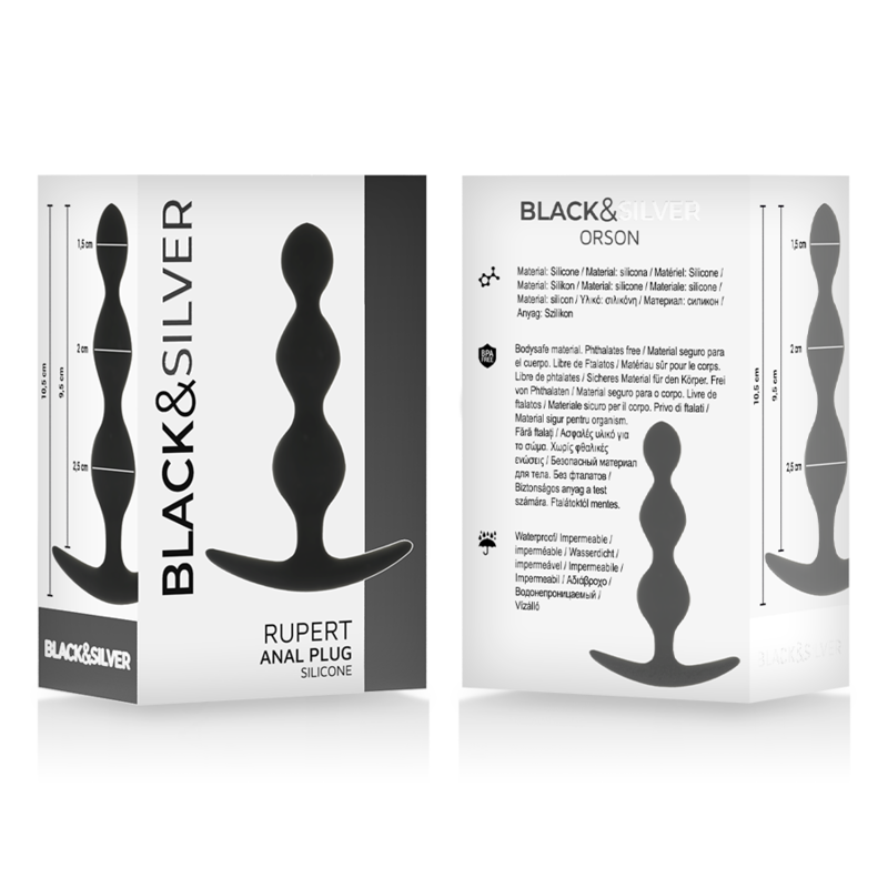 BLACK&amp;SILVER - RUPERT ANAL KUGELKETTE 10 CM