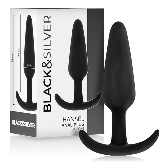 BLACK&amp;SILVER - HANSEL SILICONE ANAL PLUG CON PICCOLO MANICO