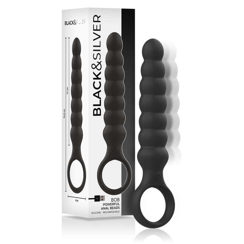 BLACK&SILVER - BOB POWERFUL SILICONE ANAL DILATOR