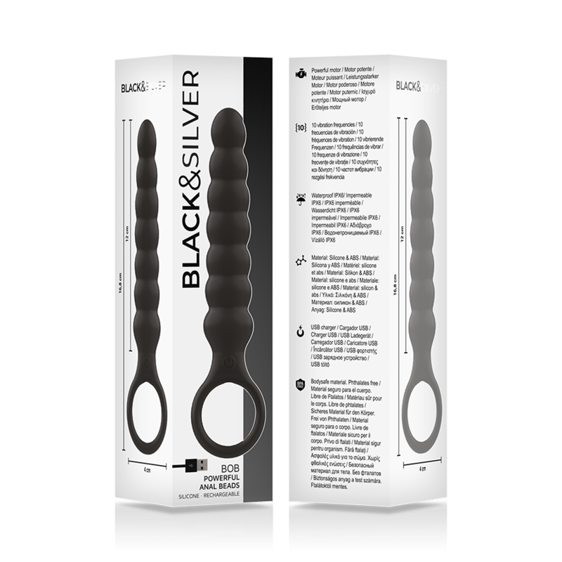 BLACK&amp;SILVER - BOB POTENTE DILATATORE ANALE IN SILICONE