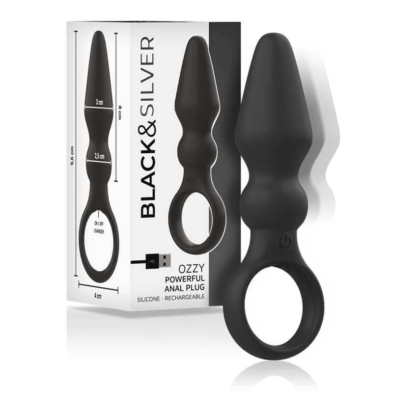 BLACK&amp;SILVER - OZZY POTENTE TAPPO ANALE IN SILICONE