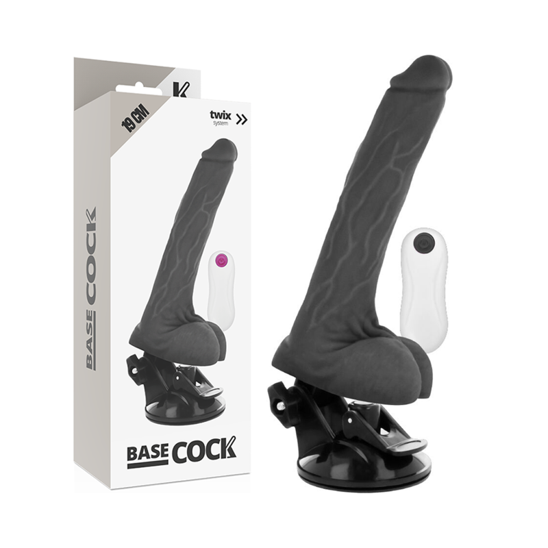 BASECOCK - REALISTISCHER VIBRATOR MIT FERNBEDIENUNG, HAUTFLEISCH 19 CM -O- 4 CM