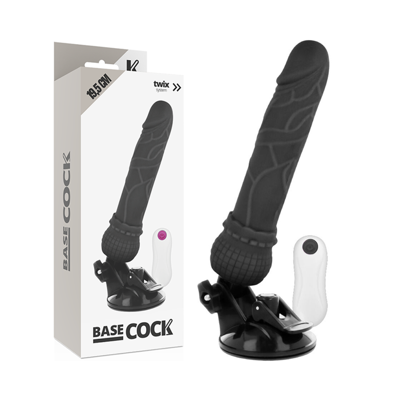 BASECOCK - REALISTISCHER VIBRATOR MIT FERNBEDIENUNG, HAUTFLEISCH 19,5 CM -O- 4 CM