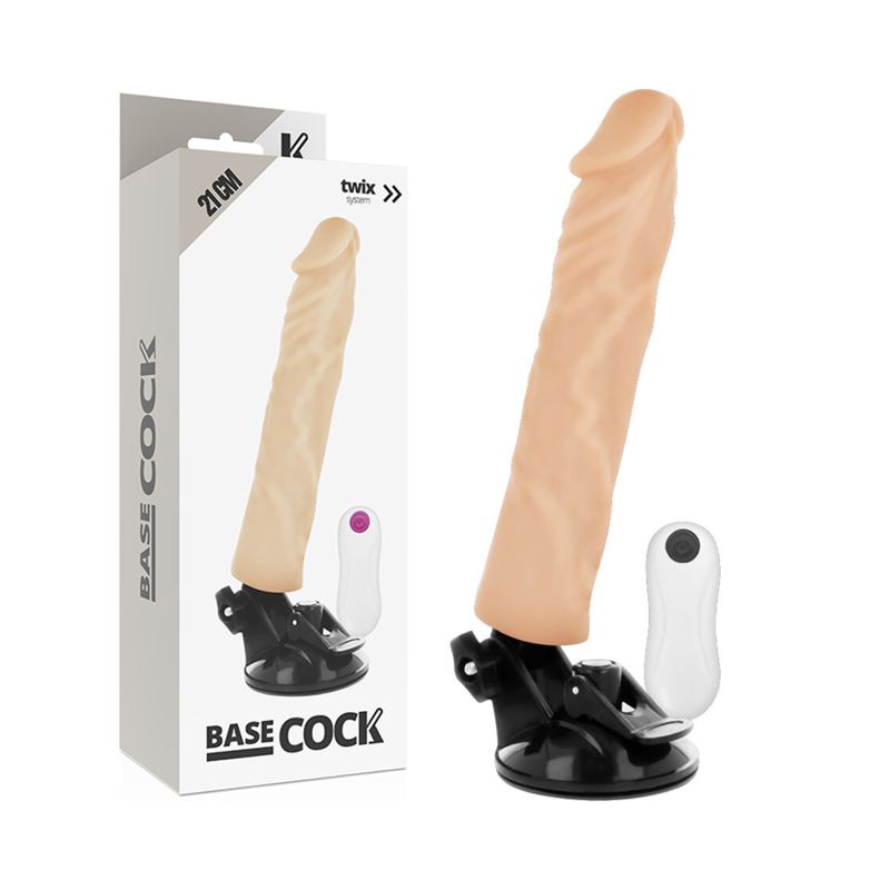 BASECOCK - REALISTISCHER VIBRATOR MIT FERNBEDIENUNG, FLESH 21 CM -O- 4 CM