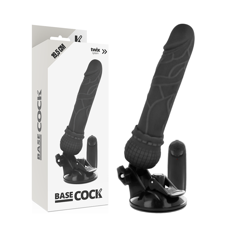 BASECOCK - REALISTISCHER VIBRATOR MIT FERNBEDIENUNG, HAUTFLEISCH 19,5 CM -O- 4 CM