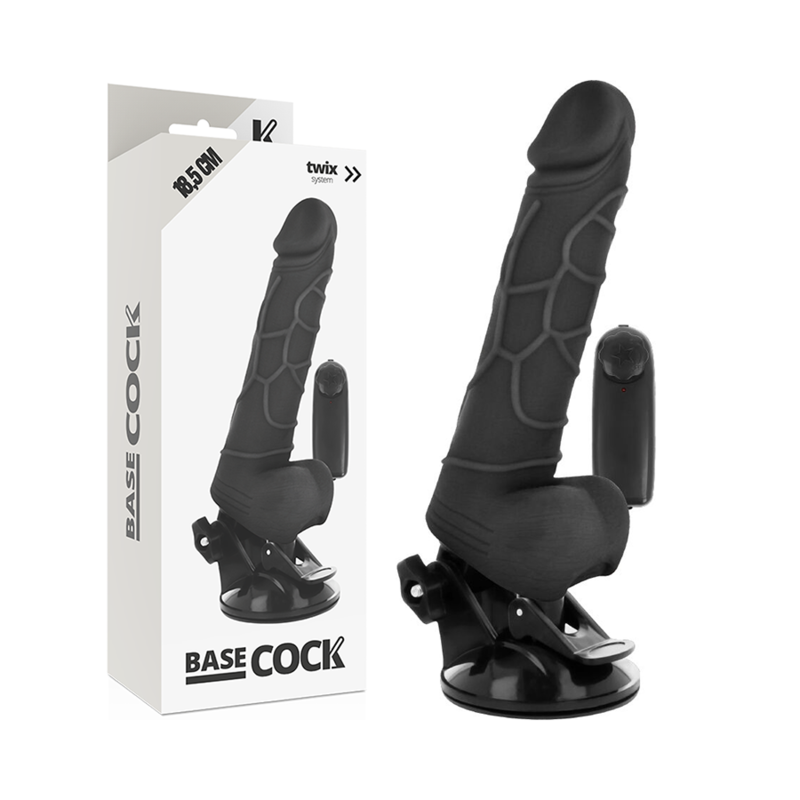 BASECOCK - REALISTISCHER VIBRATOR MIT FERNBEDIENUNG, FLEISCH 18,5 CM -O- 4CM