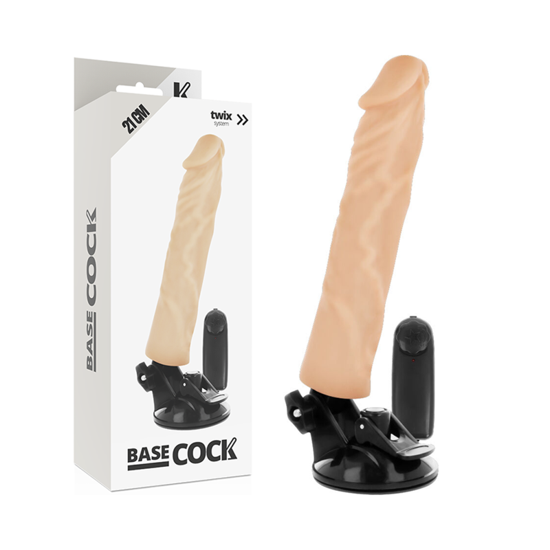 BASECOCK - REALISTISCHER VIBRATOR MIT FERNBEDIENUNG, FLESH 21 CM -O- 4 CM