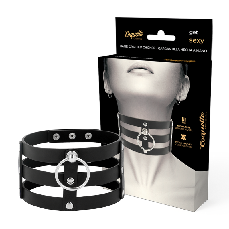 COQUETTE CHIC DESIRE - HALSBAND AUS VEGANEM LEDER IM FETISCHSTIL