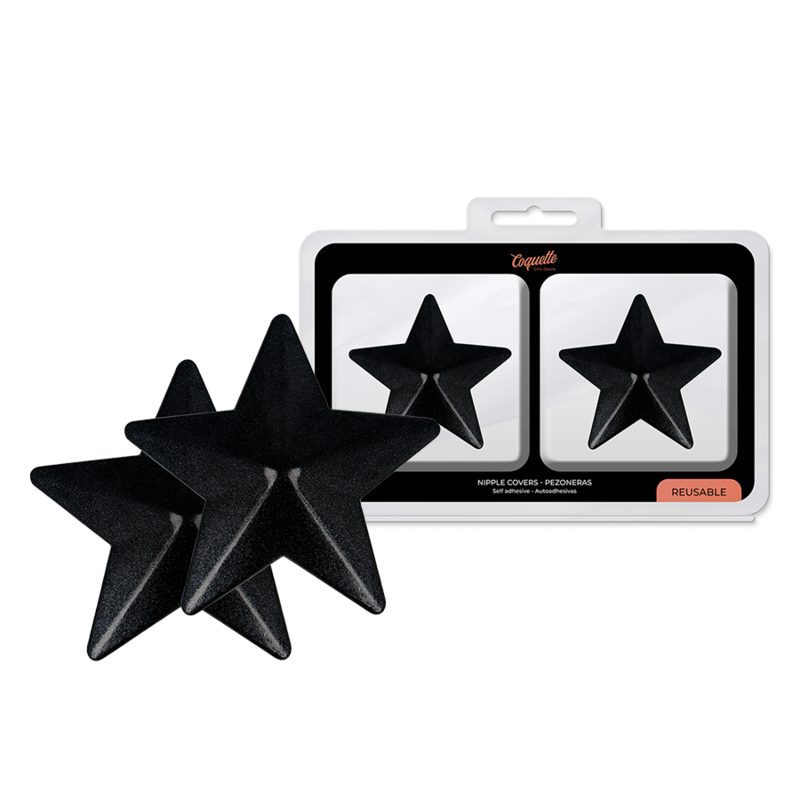 COQUETTE CHIC DESIRE - NIPPLE COVERS BLACK STARS