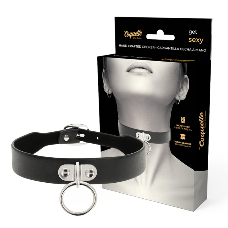 COQUETTE CHIC DESIRE - VEGANE LEDERHALSKETTE FRAU FETISCH ACCESSOIRE